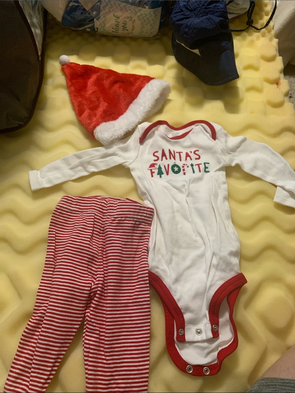 Santa's Favorite Baby Bodysuit & Pants Set in White and Red